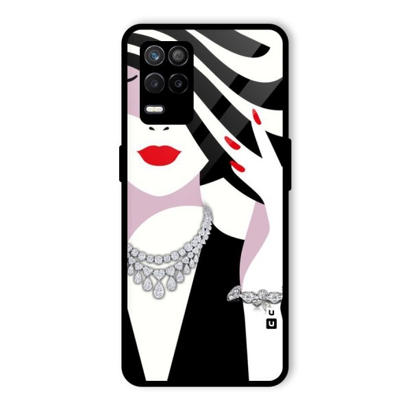 Women Beauty Glass Back Case for Realme 9 5G