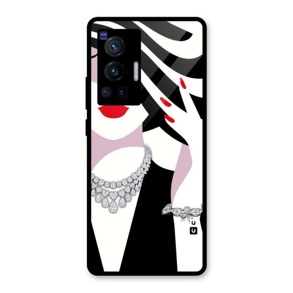 Women Beauty Glass Back Case for Vivo X70 Pro