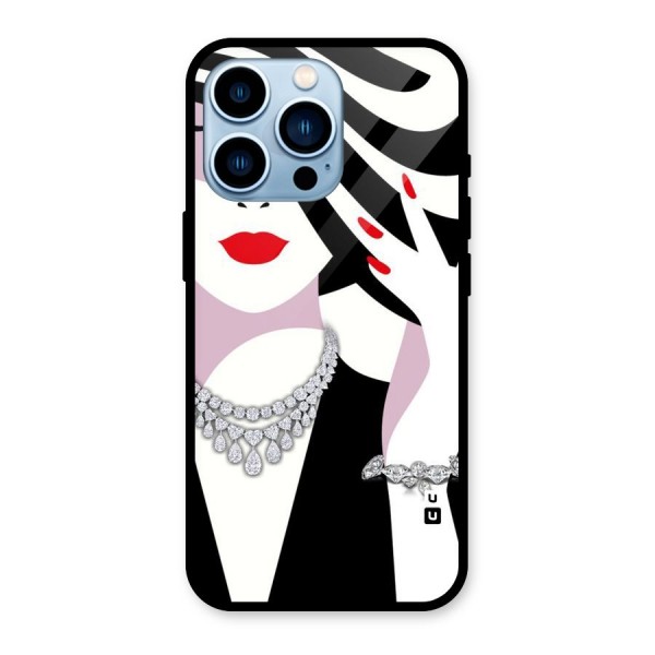 Women Beauty Glass Back Case for iPhone 13 Pro