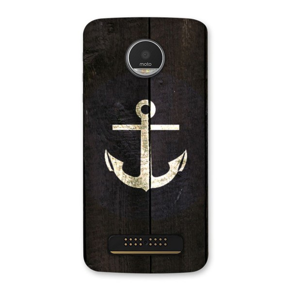 Wood Anchor Back Case for Moto Z Play