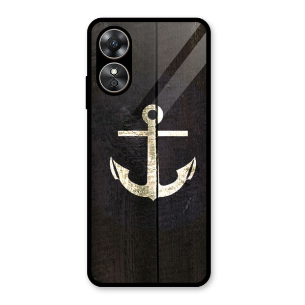 Wood Anchor Glass Back Case for Oppo A17