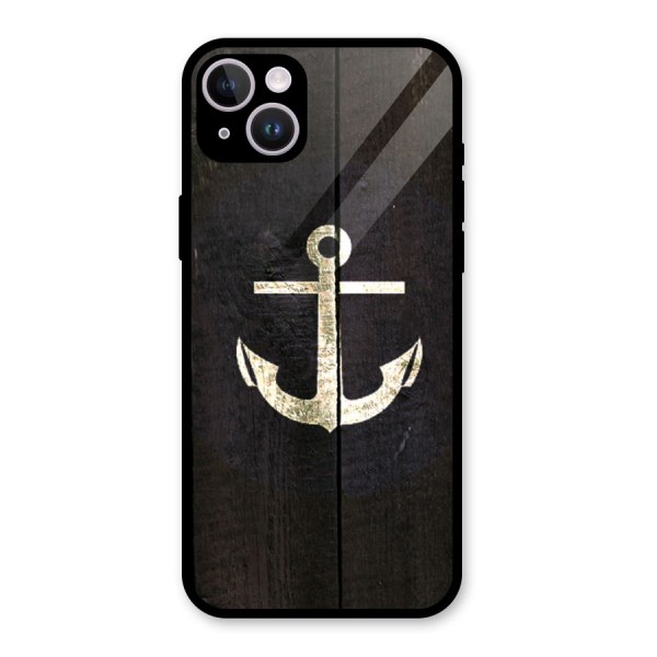 Wood Anchor Glass Back Case for iPhone 14 Plus