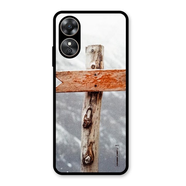 Wood And Snow Glass Back Case for Oppo A17