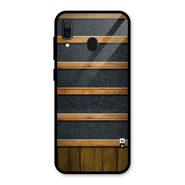 Wood Design Glass Back Case for Galaxy A30