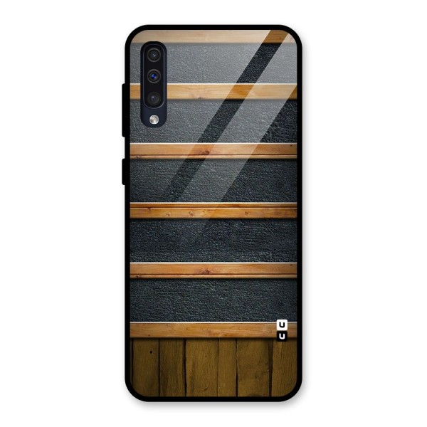 Wood Design Glass Back Case for Galaxy A50