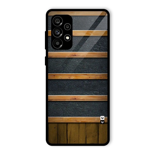 Wood Design Glass Back Case for Galaxy A73 5G