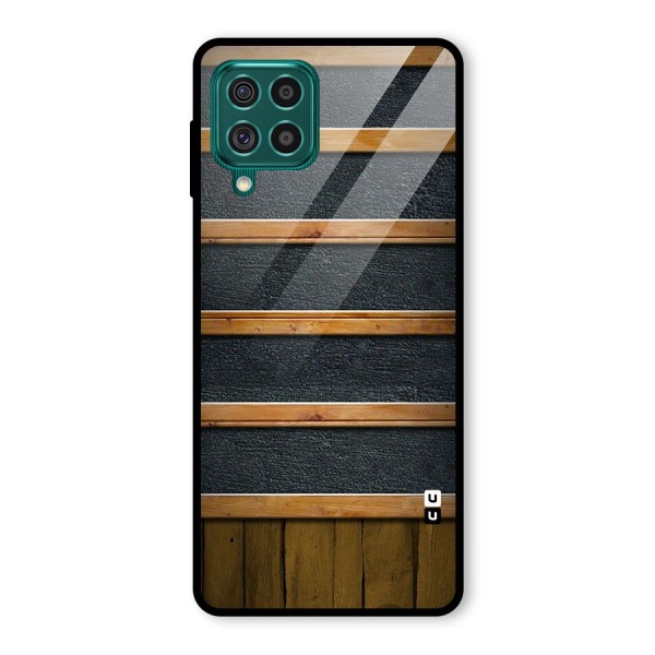 Wood Design Glass Back Case for Galaxy F62