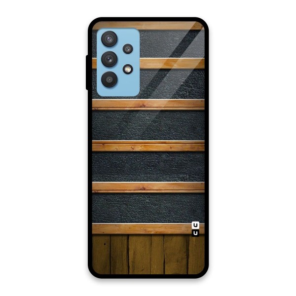 Wood Design Glass Back Case for Galaxy M32 5G