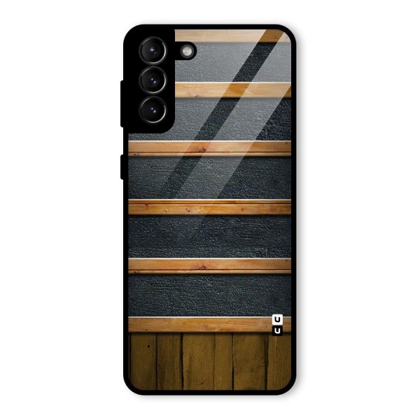 Wood Design Glass Back Case for Galaxy S21 Plus