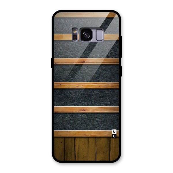 Wood Design Glass Back Case for Galaxy S8