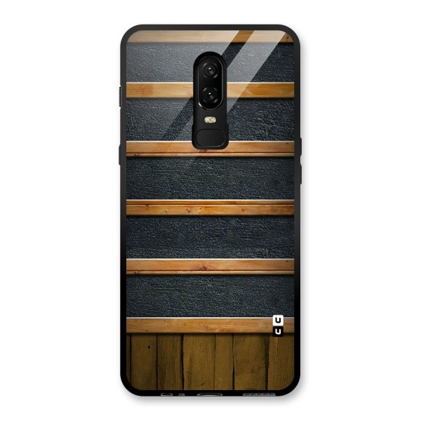 Wood Design Glass Back Case for OnePlus 6