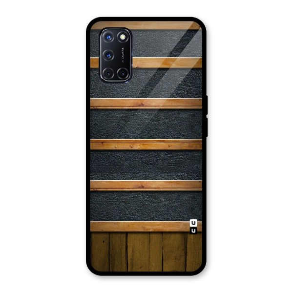 Wood Design Glass Back Case for Oppo A52