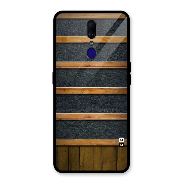 Wood Design Glass Back Case for Oppo F11