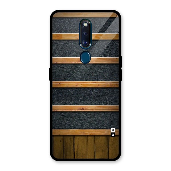 Wood Design Glass Back Case for Oppo F11 Pro