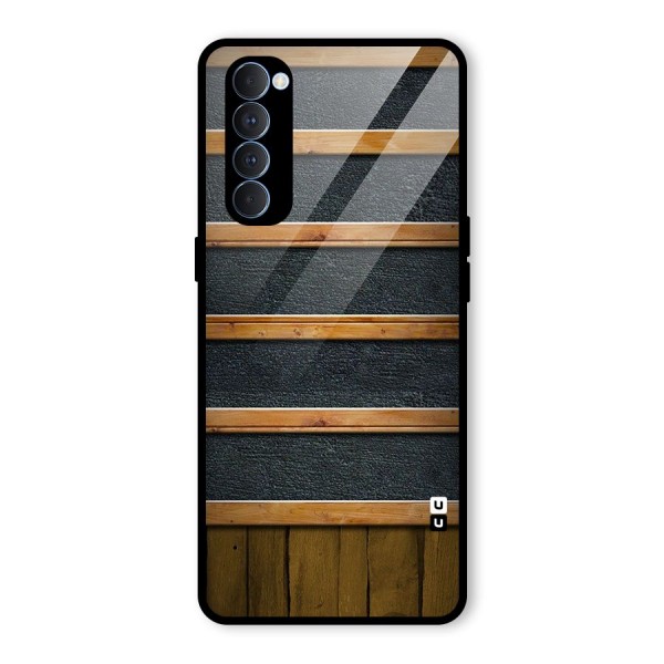 Wood Design Glass Back Case for Oppo Reno4 Pro