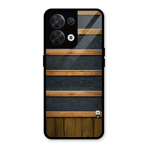 Wood Design Glass Back Case for Oppo Reno8 5G