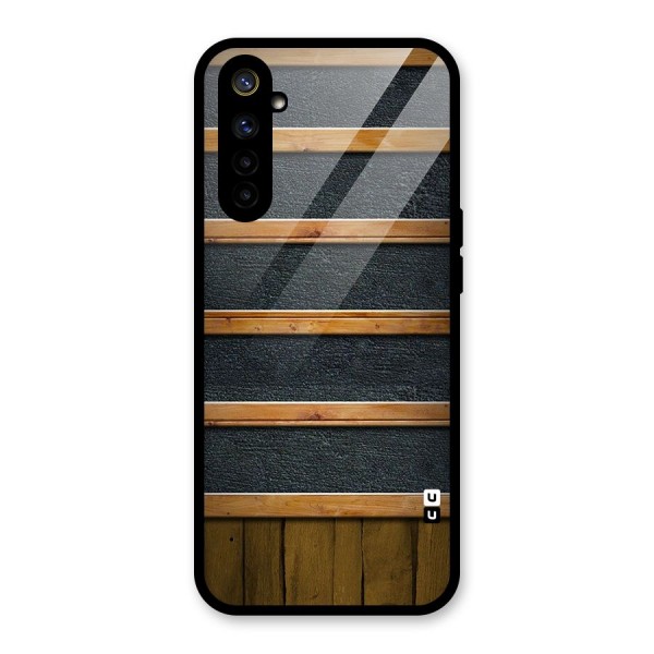 Wood Design Glass Back Case for Realme 6