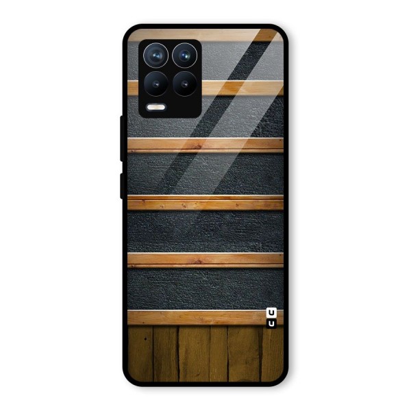 Wood Design Glass Back Case for Realme 8 Pro