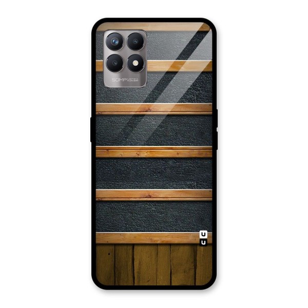 Wood Design Glass Back Case for Realme 8i