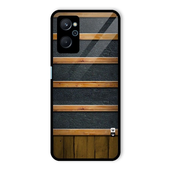 Wood Design Glass Back Case for Realme 9i