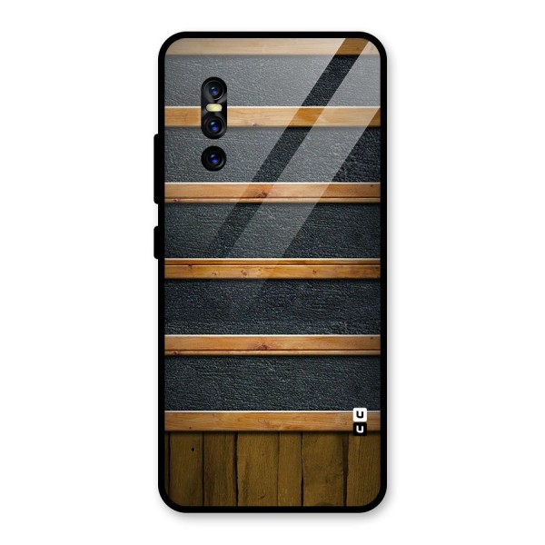 Wood Design Glass Back Case for Vivo V15 Pro