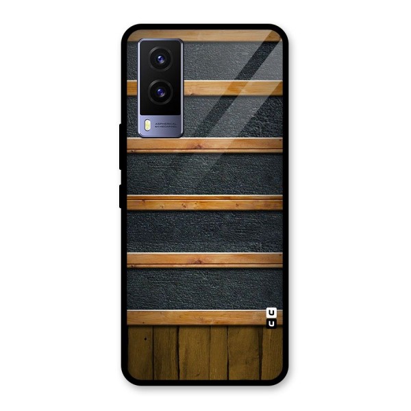 Wood Design Glass Back Case for Vivo V21e 5G