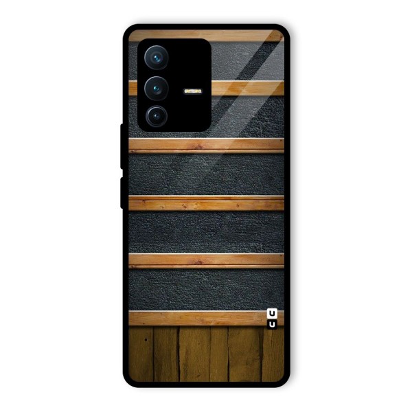 Wood Design Glass Back Case for Vivo V23 Pro