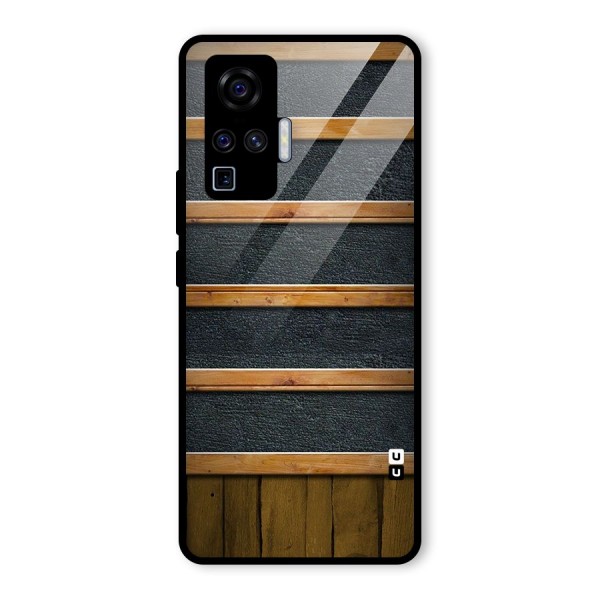 Wood Design Glass Back Case for Vivo X50 Pro