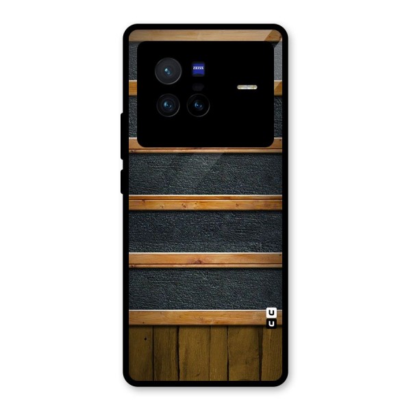 Wood Design Glass Back Case for Vivo X80