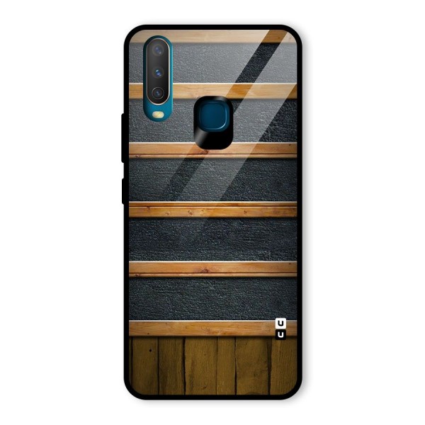 Wood Design Glass Back Case for Vivo Y12