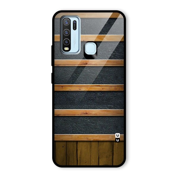 Wood Design Glass Back Case for Vivo Y30