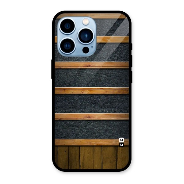 Wood Design Glass Back Case for iPhone 13 Pro