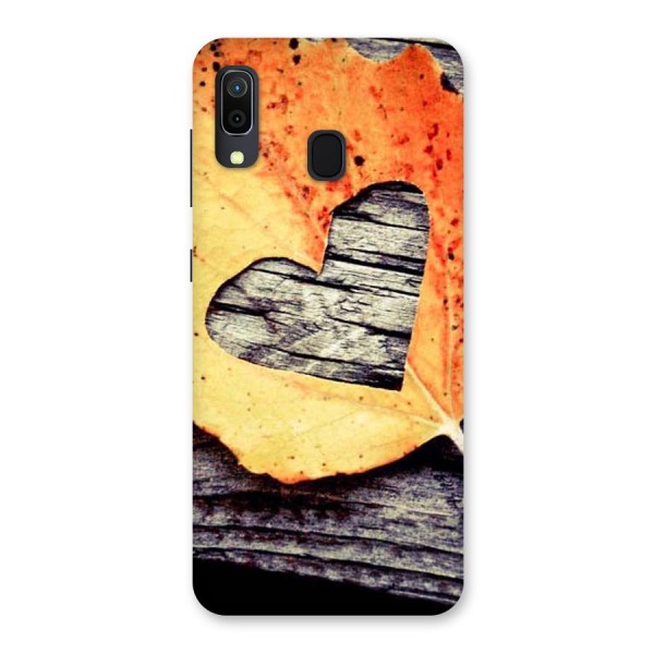 Wood Heart Leaf Back Case for Galaxy A20