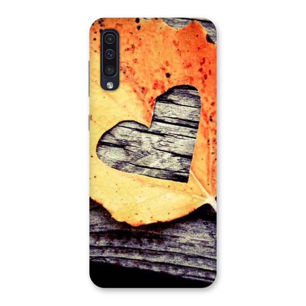 Wood Heart Leaf Back Case for Galaxy A50