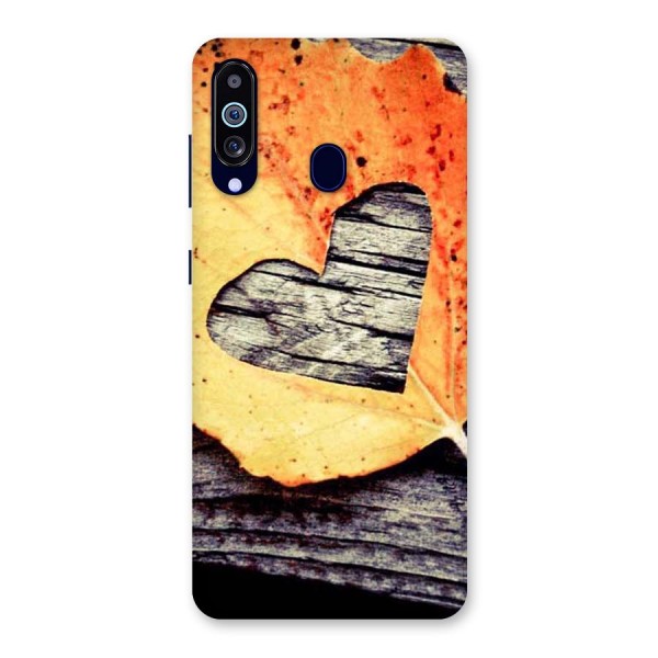 Wood Heart Leaf Back Case for Galaxy A60