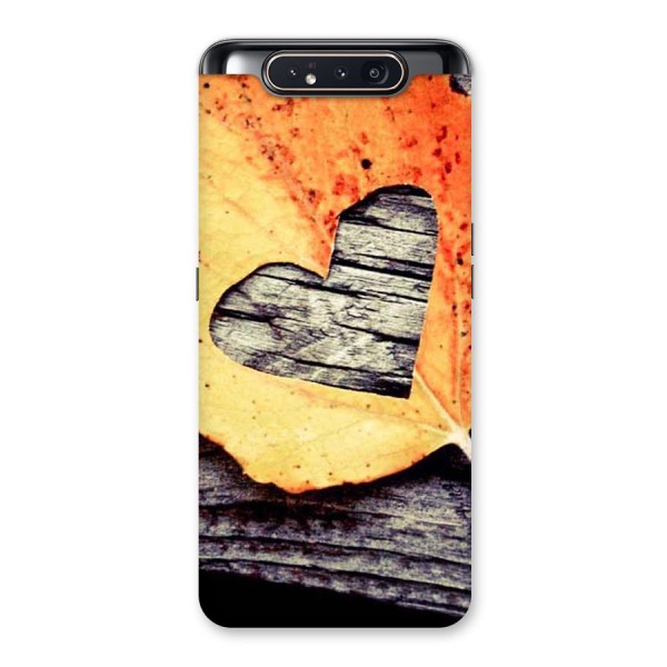 Wood Heart Leaf Back Case for Galaxy A80