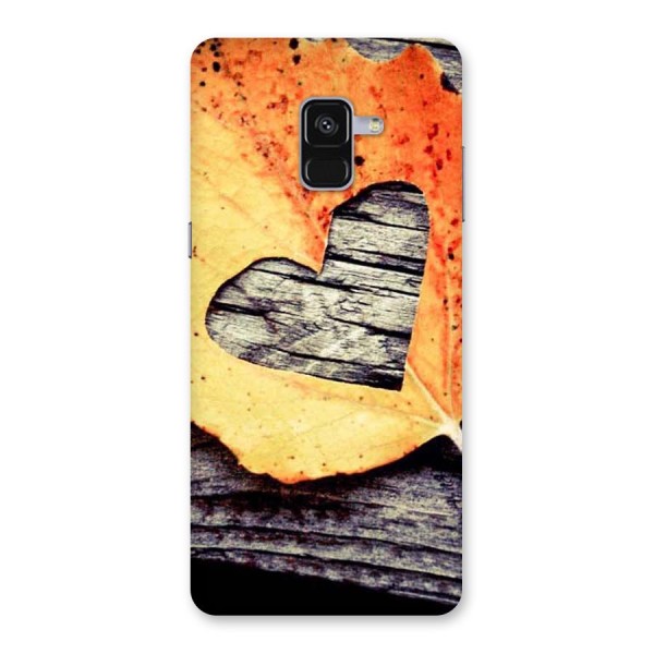 Wood Heart Leaf Back Case for Galaxy A8 Plus