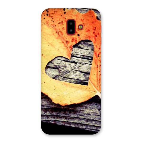 Wood Heart Leaf Back Case for Galaxy J6 Plus