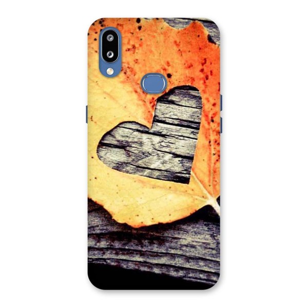 Wood Heart Leaf Back Case for Galaxy M01s