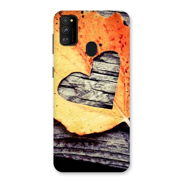 Wood Heart Leaf Back Case for Galaxy M21