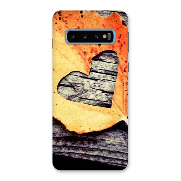 Wood Heart Leaf Back Case for Galaxy S10