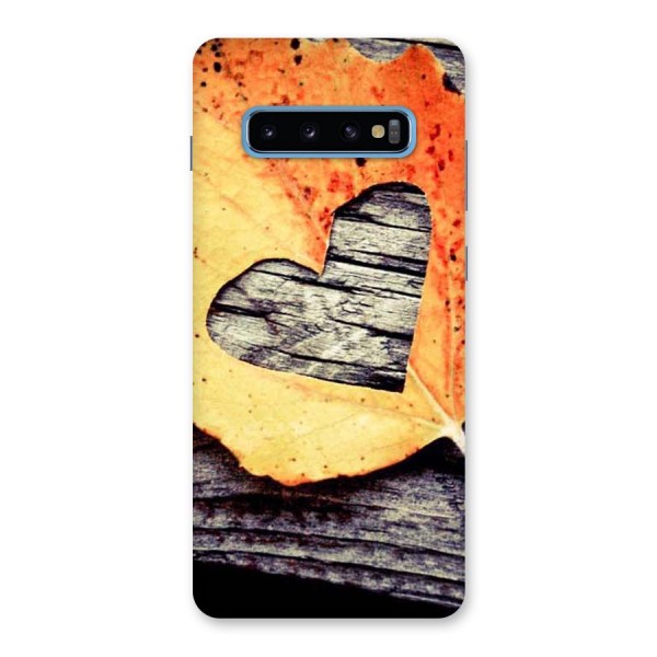 Wood Heart Leaf Back Case for Galaxy S10 Plus