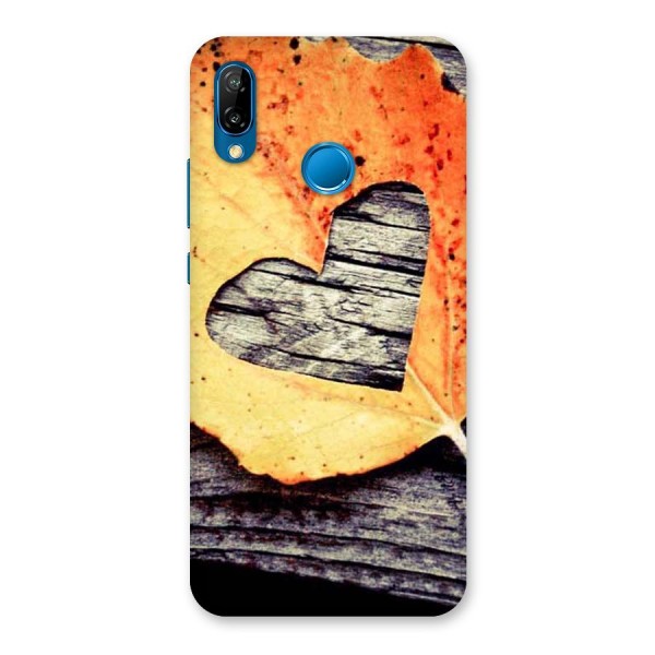 Wood Heart Leaf Back Case for Huawei P20 Lite