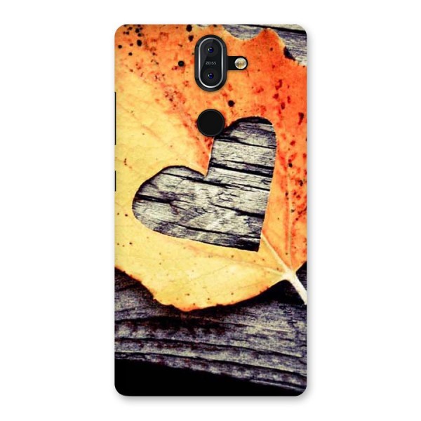 Wood Heart Leaf Back Case for Nokia 8 Sirocco