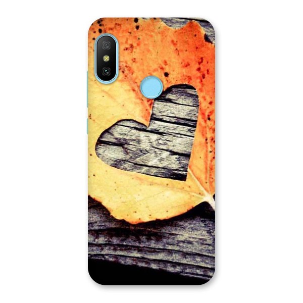 Wood Heart Leaf Back Case for Redmi 6 Pro