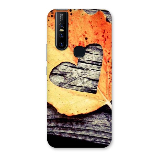 Wood Heart Leaf Back Case for Vivo V15