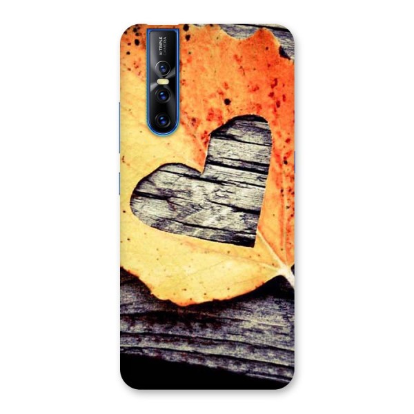 Wood Heart Leaf Back Case for Vivo V15 Pro