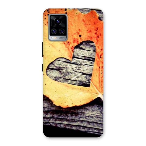 Wood Heart Leaf Back Case for Vivo V20 Pro