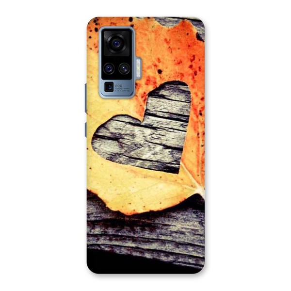 Wood Heart Leaf Back Case for Vivo X50 Pro