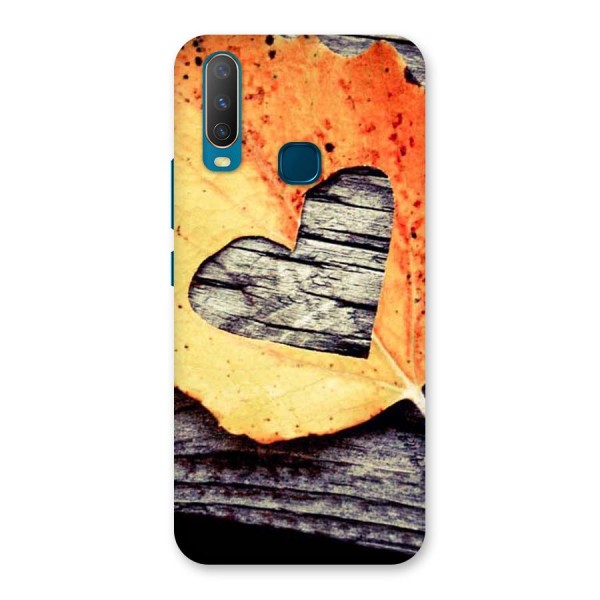 Wood Heart Leaf Back Case for Vivo Y17